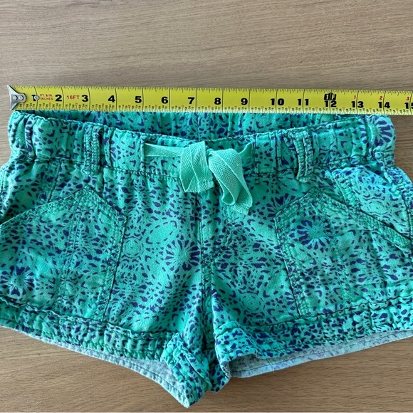 Y2K Mossimo Low Rise Shorts Sz S Green Blue Batik Drawstring 100% Cotton Micro - Picture 9 of 9